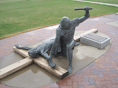 Jesus is nailed to the cross